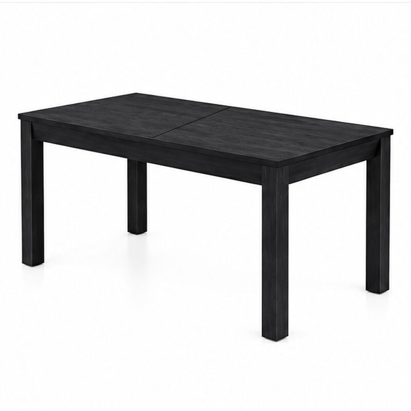 Kizie 9pc Dining Table Set, 94-118 Inch Extendable, Black Wood Chairs image number 3