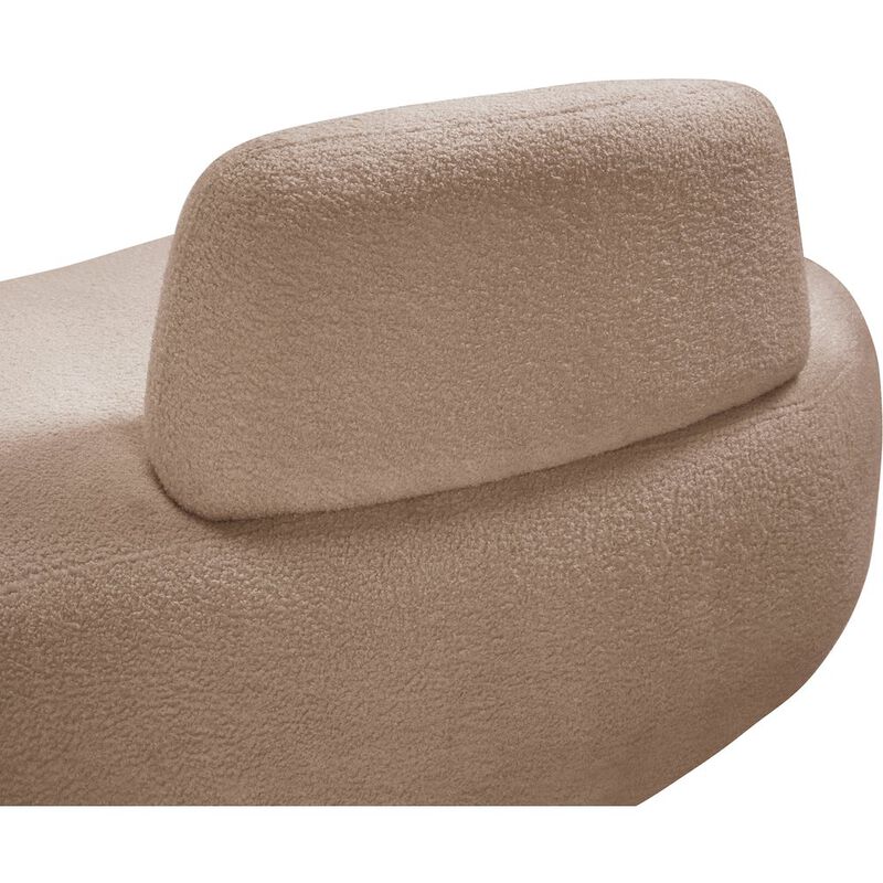 Meridian Furniture Argyle Beige Teddy Fabric Chaise/Loveseat