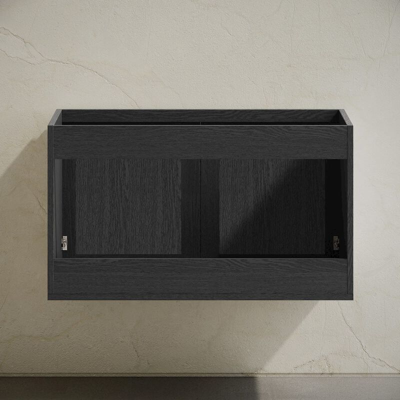 Classe 36" Wall-Mounted Bathroom Vanity in Black Oak without Sink Top image number 4
