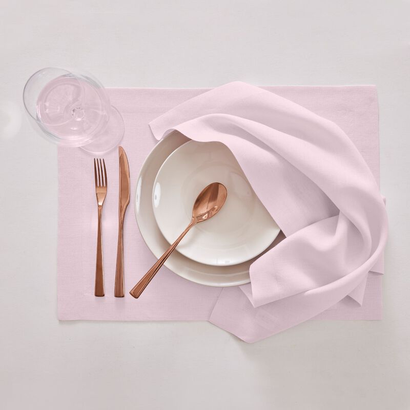 Solino Home 100% Pure Linen Placemats 14 x 19 Inch Set of 4 - Sonoma