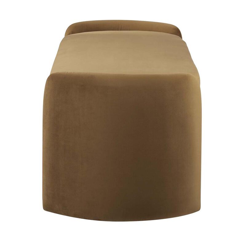 Modway Nebula Upholstered Performance Velvet Bench in Cognac Brown image number 2