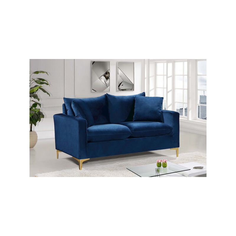 Meridian Furniture Naomi Navy Velvet Loveseat