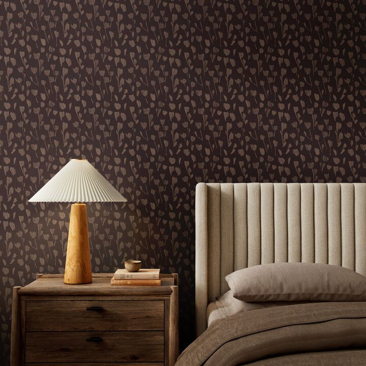 Wild Flowers I Wallpaper by Roseanne Kenny - Wild Flowers I Black & Tan II
