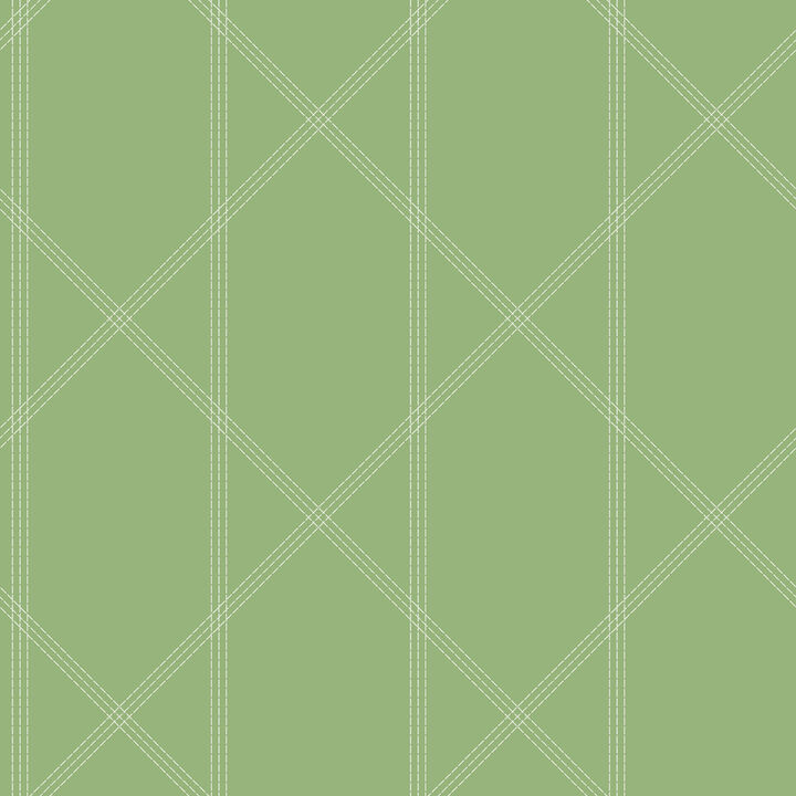 Walcott Light Green Stitched Trellis Wallpaper (Set of 2)