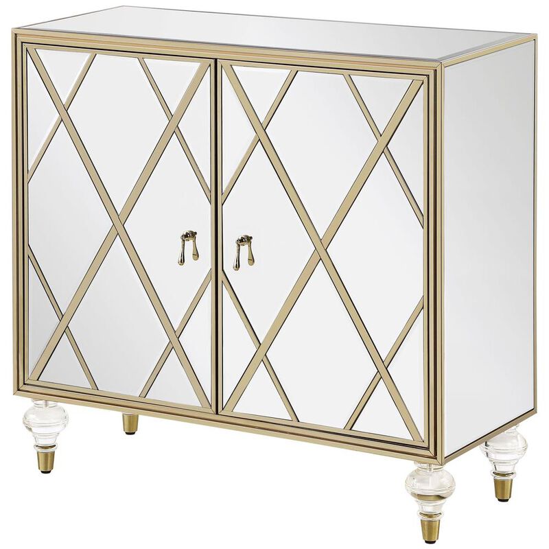 Coaster Co. of America Astilbe 2-door Accent Cabinet Mirror and Champagne