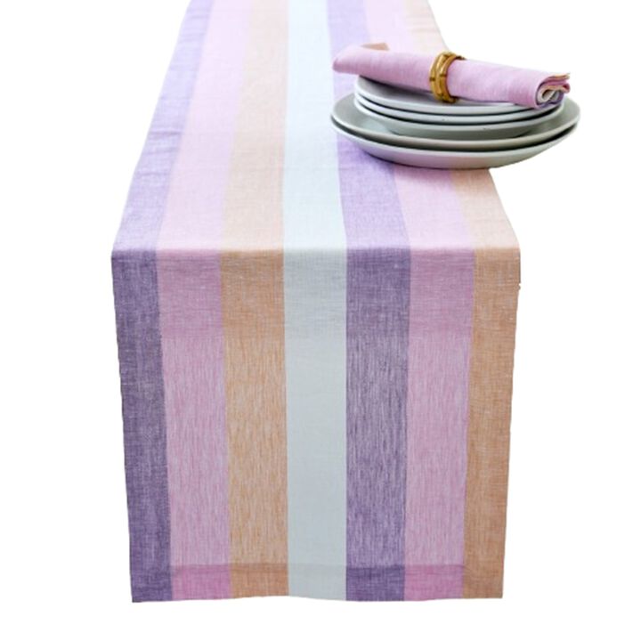 Solino Home 100% Pure Linen Table Runner - Gelato Stripe