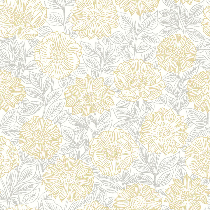 Faustin Yellow Floral Wallpaper