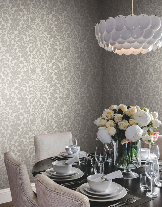 Modern Romance Grey Wallpaper