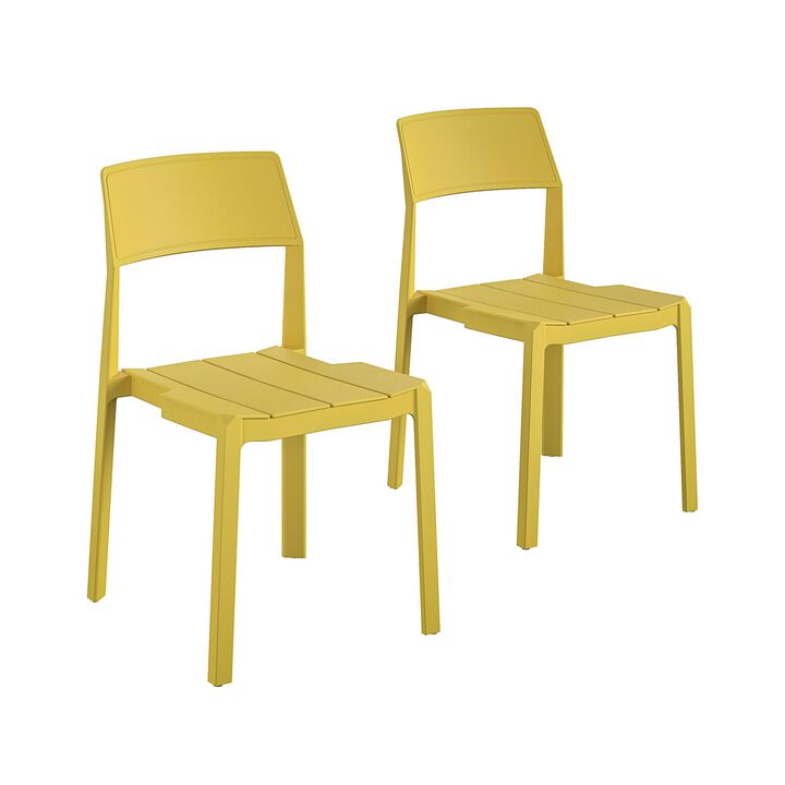 Novogratz Poolside Collection, Chandler Stacking Dining Chairs, Indoor/Outdoor, 2-Pack