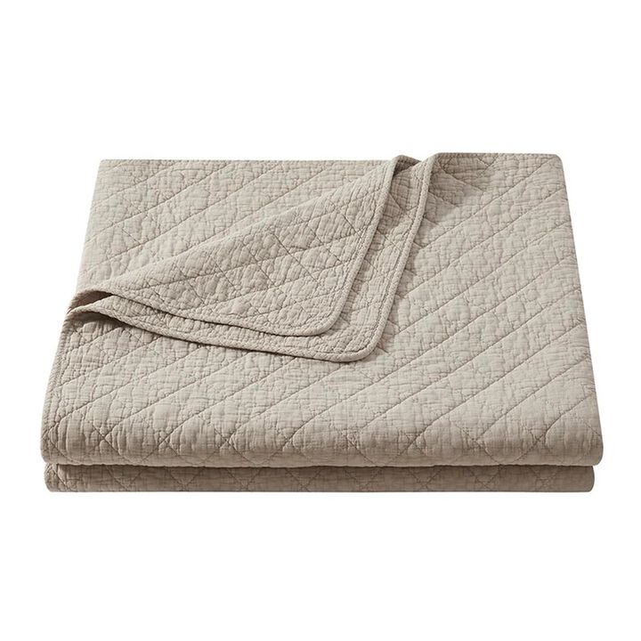 Stonewashed Cotton Gauze Sable Twin Quilt Set