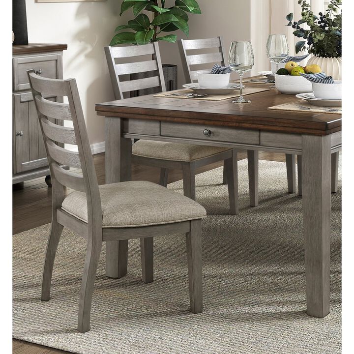 Streamdale Traditional Gray Finish Side Chairs Set - 2 Piece