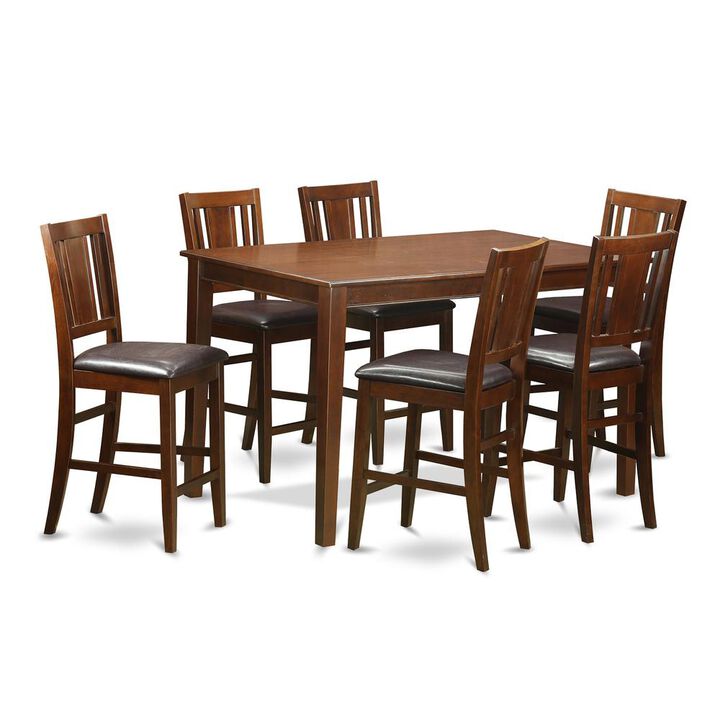 7 Pc Counter height Table set- counter height Table and 6 counter height Chairs.