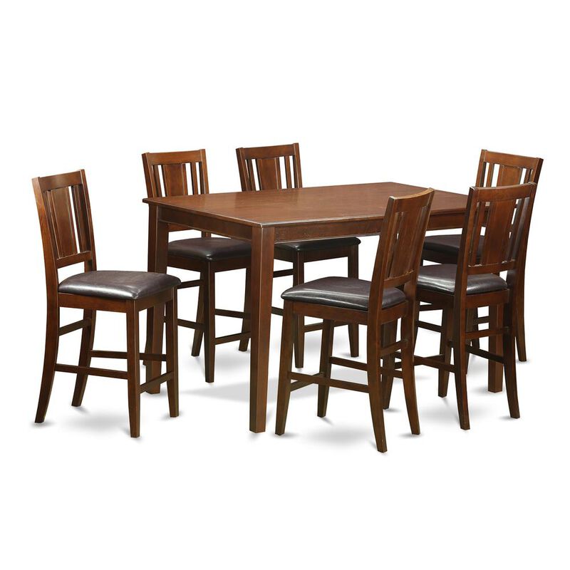 7 Pc Counter height Table set- counter height Table and 6 counter height Chairs.
