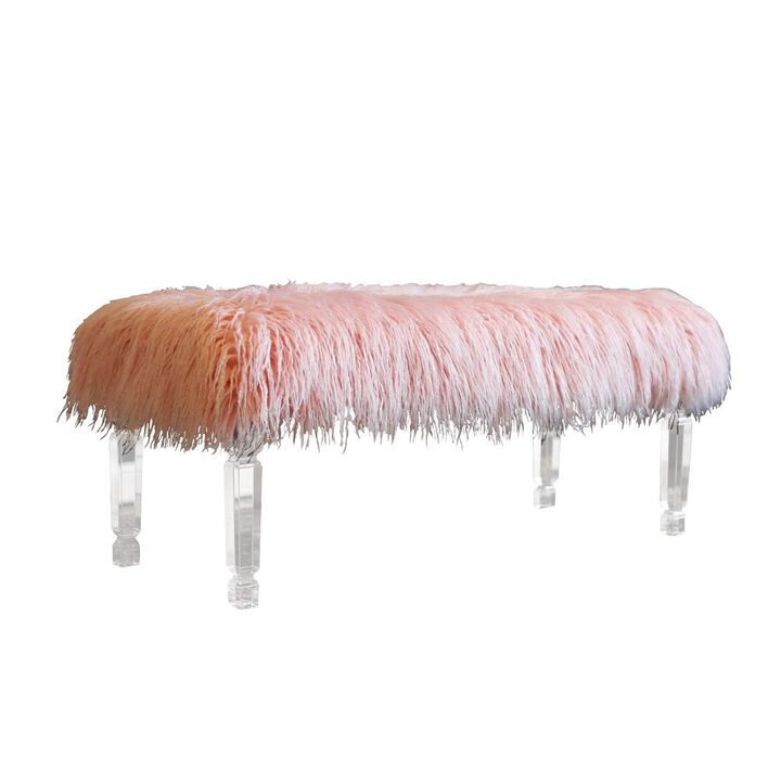 Best Quality Furniture Fur Bench with Acrylic Legs