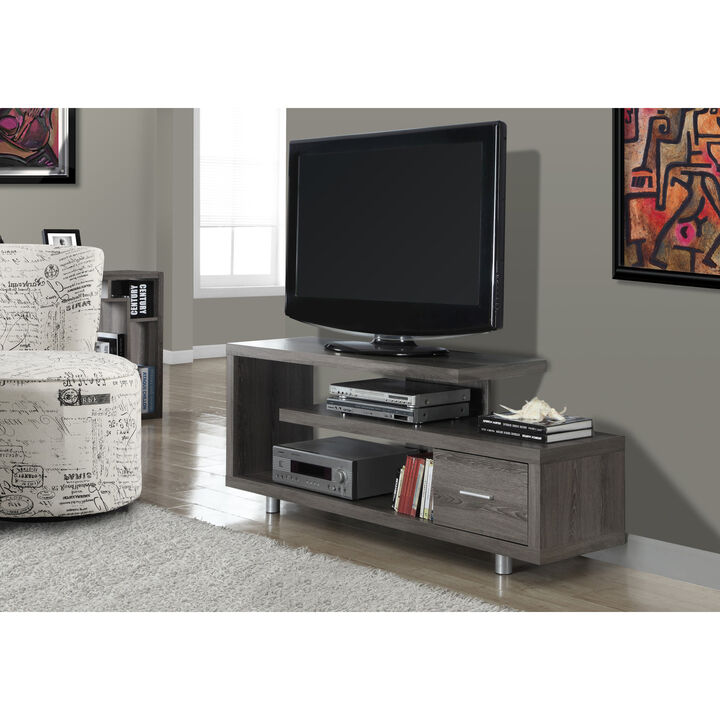 Monarch Specialties I 2574 Tv Stand, 60 Inch, Console, Media Entertainment Center, Storage Cabinet, Living Room, Bedroom, Laminate, Brown, Contemporary, Modern