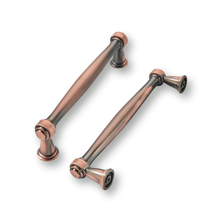 khtumeware 10 Pack 3-3/4 Inch(96mm) Brushed Antique Copper Cabinet Pulls Soild Vintage Kitchen Cabinet Handles Kitchen Cabinet H