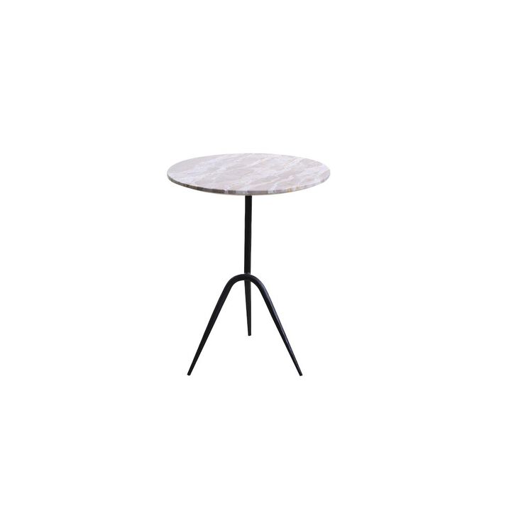 World Interiors Glacier 18 Accent Table with Capri Beige Marble
