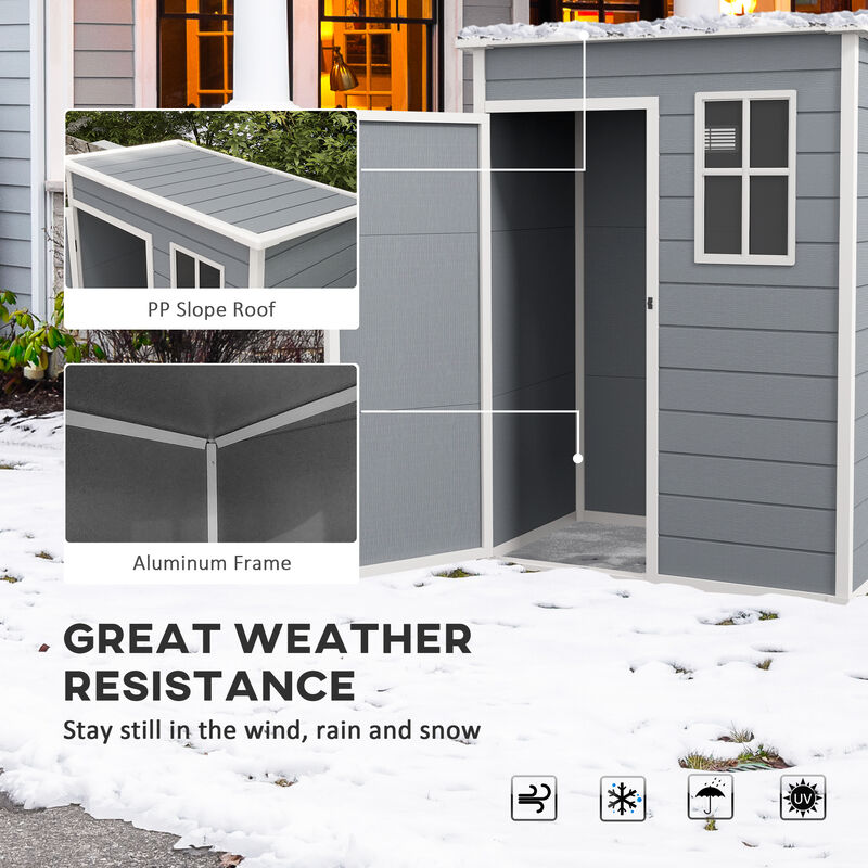 Hivvago Outdoor Resin Tool Shed with Lock & Window image number 5