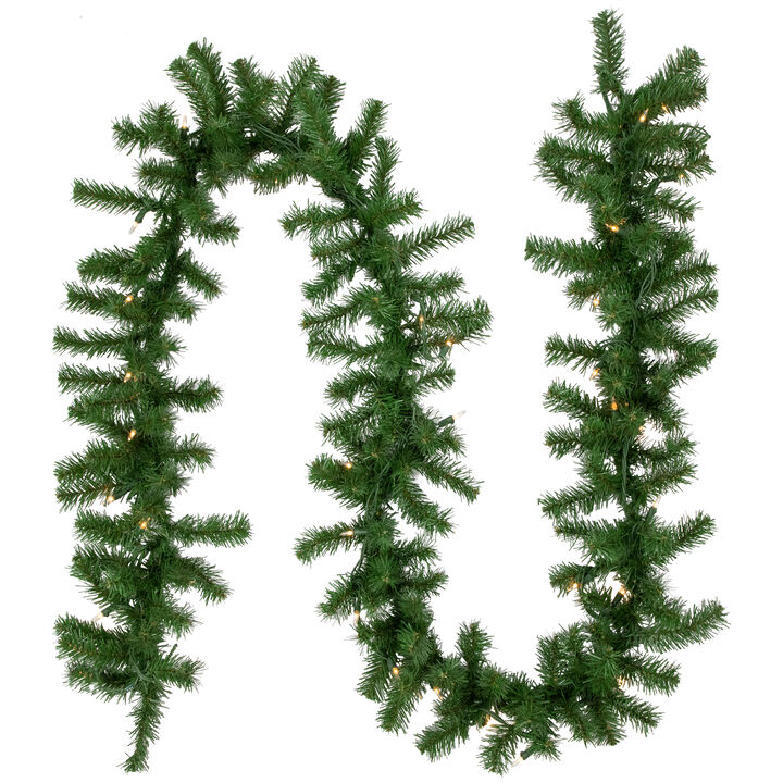 9' x 10" Pre-Lit Dorchester Pine Artificial Christmas Garland  Clear Lights