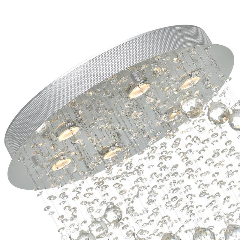 Double Spiral 6 Light Flush Mount With Chrome Finish