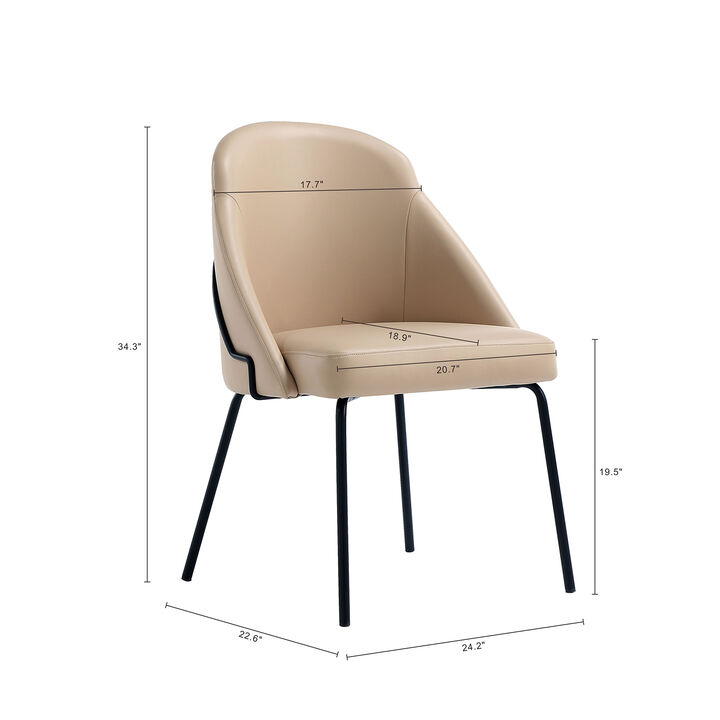 Gracie Dining Chairs in Tan and Black (Set of 2)