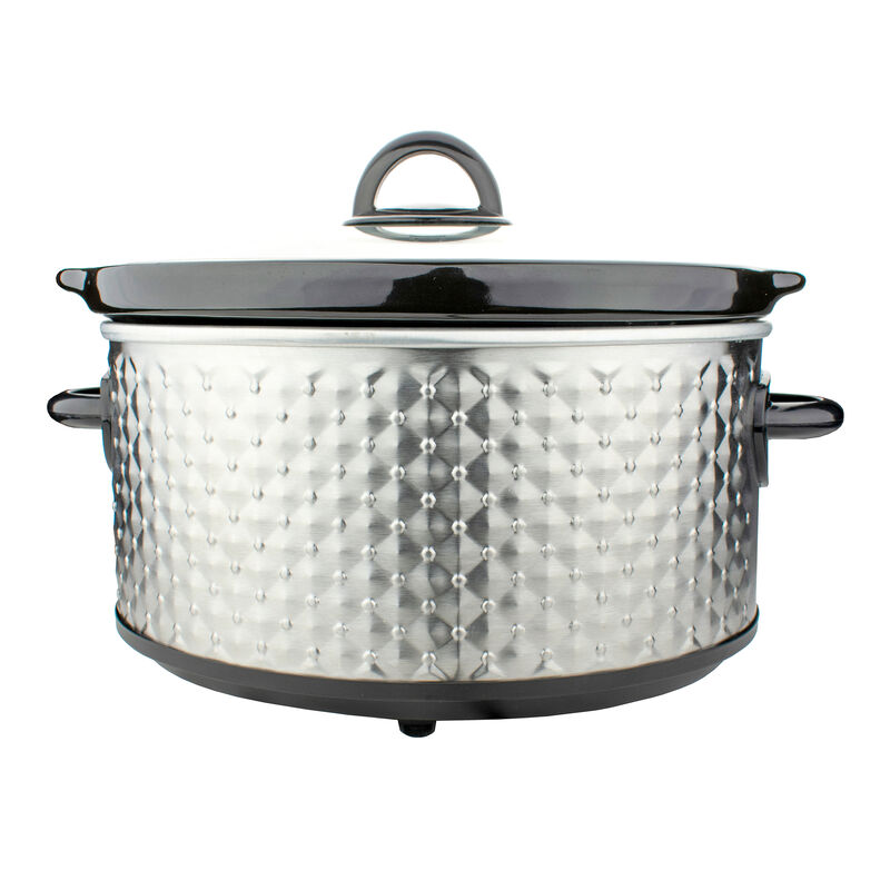 Brentwood 3.5 Quart Diamond Pattern Slow Cooker in Stainless Steel