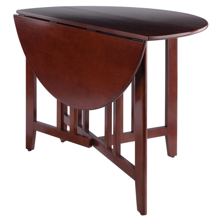 Winsome Wood Alamo, , Double Drop Leaf, Round Table Mission, Walnut, 42-Inch/ 41.97 in x 41.97 in x 29.65 in