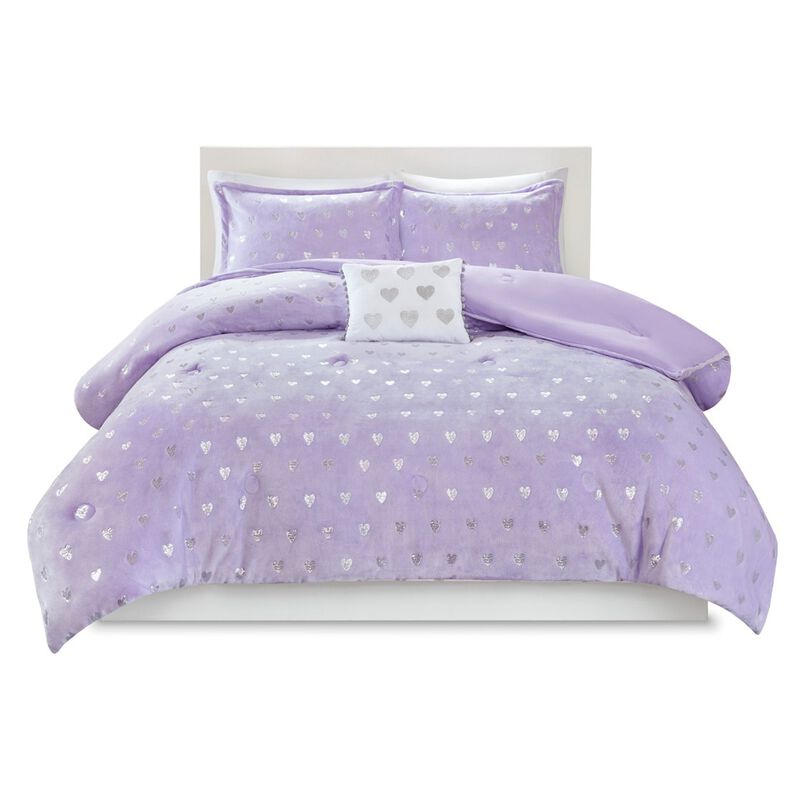 Gracie Mills Elysia Metallic Printed Plush Comforter Set