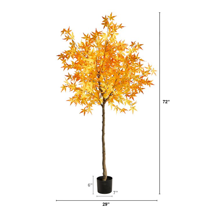 HomPlanti 6 Feet Autumn Maple Artificial Tree