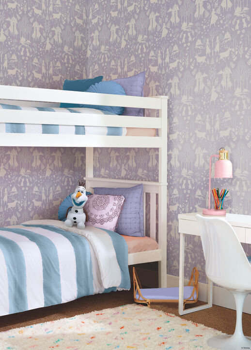 Disney Frozen 2 Nordic Purple Glitter Wallpaper