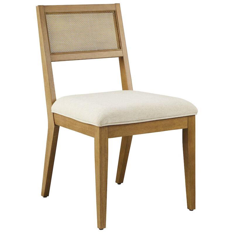 Nimba Faux Rattan Fabric Dining Chairs Set of 2 image number 3