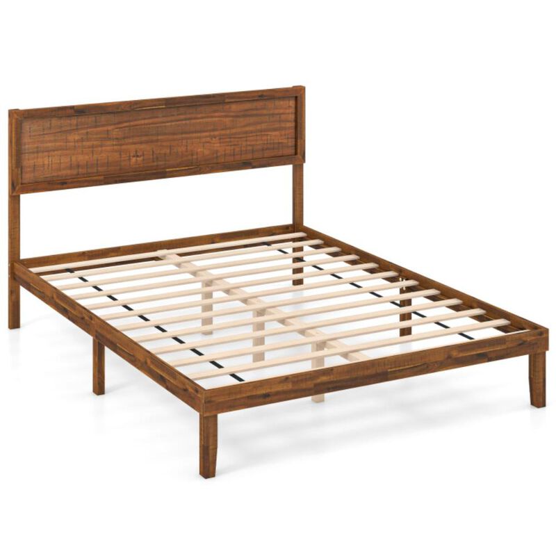 Hivvago Bed Frame with Headboard and Wooden Slats Support-Queen Size