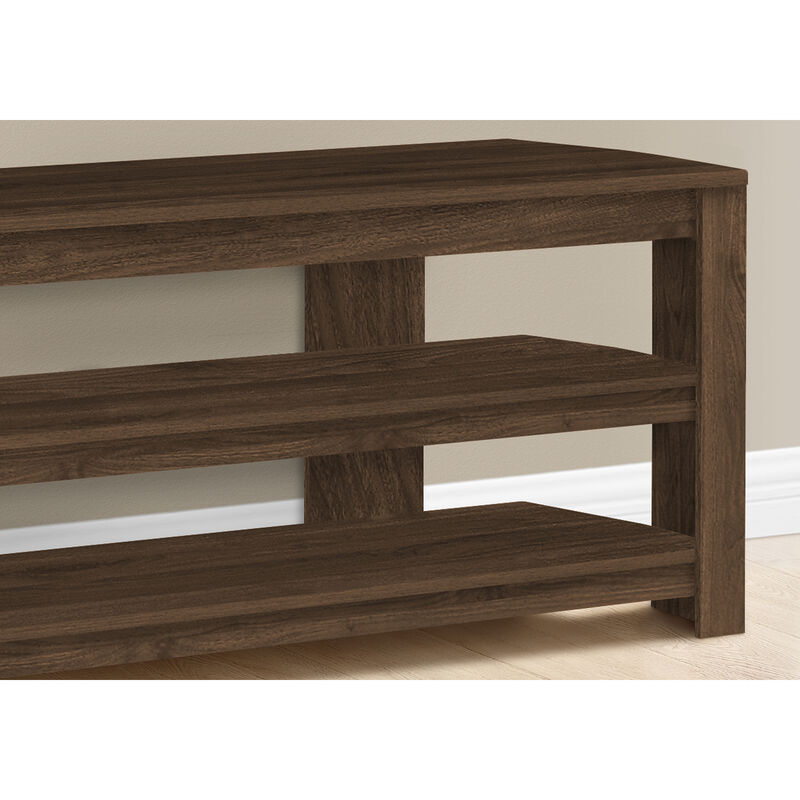 Monarch Specialties I 2505 Tv Stand, 42 Inch, Console, Media Entertainment Center, Storage Shelves, Living Room, Bedroom, Laminate, Walnut, Contemporary, Modern