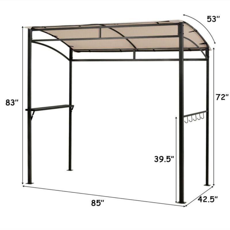 Hivvago 7 x 4.5 Feet Grill Gazebo Outdoor Patio Garden BBQ Canopy Shelter