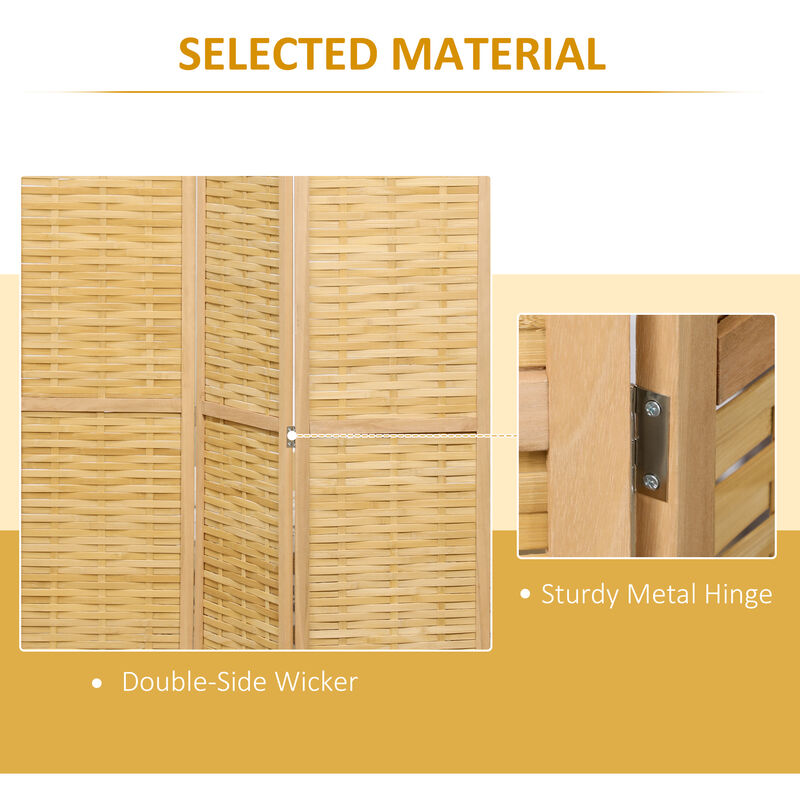 Hivvago 3-Panel Bamboo Folding Room Divider for Home or Office image number 4