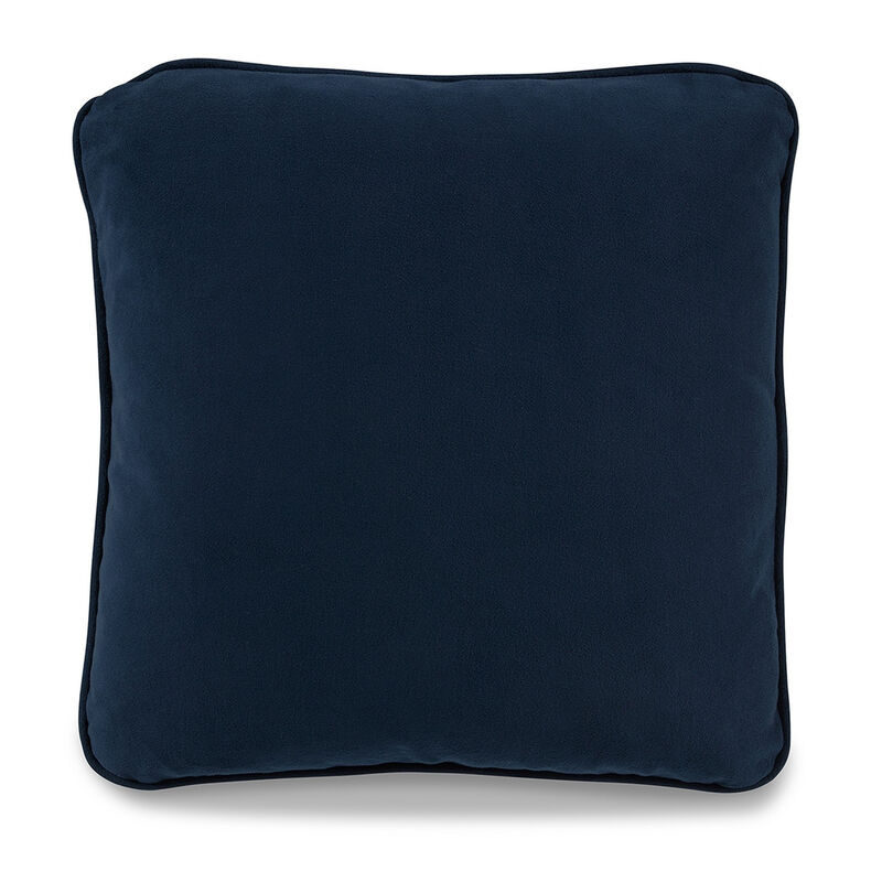 Wali Square Accent Throw Pillow, 20 Inch, Feather Fill, Blue Polyester - Benzara
