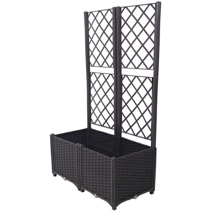 Streamdale Poly Rattan Raised Bed Trellis with Removable Pots