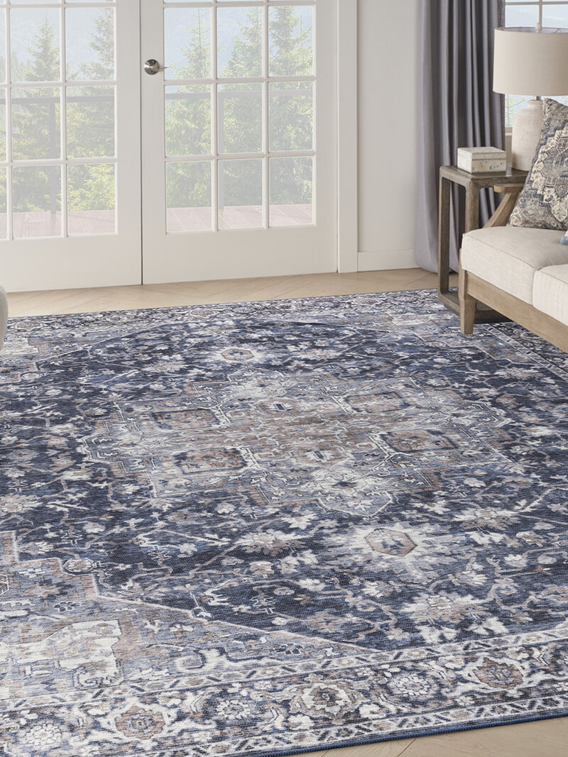 Machine Washable Series 1 SR101 Ivory/Navy 10' x 14' Rug