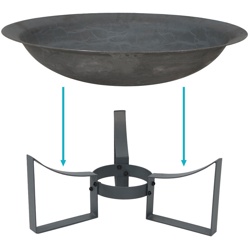 Sunnydaze 23 in Modern Cast Iron Fire Pit Bowl with Stand - Black
