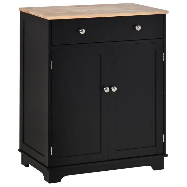 2-Door Sideboard Buffet Cabinet, Kitchen Cabinet, Coffee Bar Cabinet with Adjustable Shelf & 2 Drawers for Dining Room, Hallway, Black