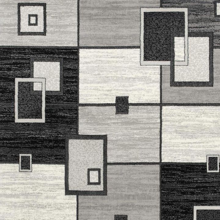 HomeRoots Geometric Distressed Area Rug
