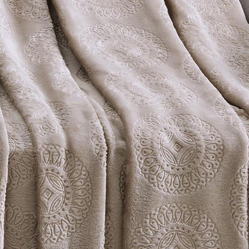 Ceasar Soft Plush Contemporary Embossed Collection All Season Throw