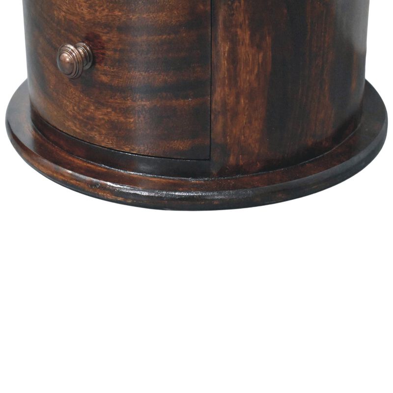 Artisan Furniture Solid Wood California Walnut Drum 3 Drawer Chest , Brown image number 6