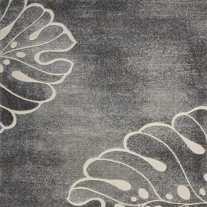 HomeRoots Floral Non Skid Runner Rug