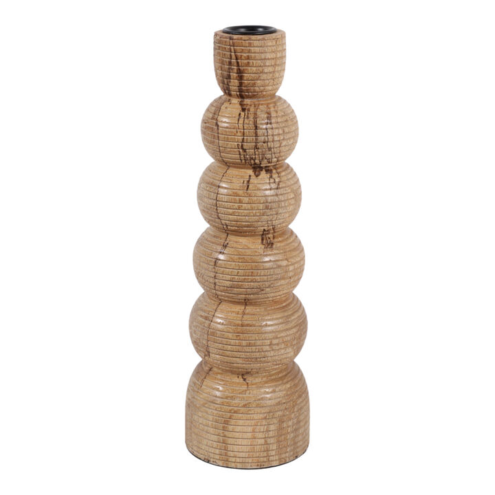 10x3" Ribbed Taper Holder, Natural