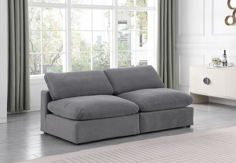 Meridian Furniture Comfy Grey Velvet Modular Sofa
