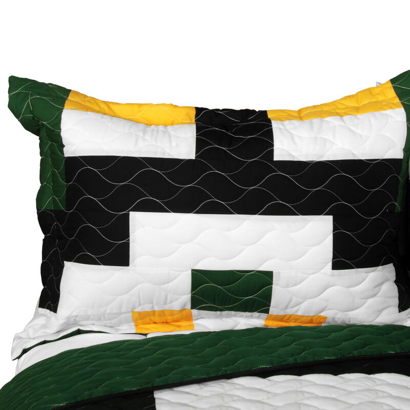Wilderness Trip Quilted Patchwork Quilt Set 3PC Queen Size Cozy Bedding image number 4