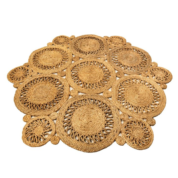 Handwoven Hexagonal Braided Jute Mat