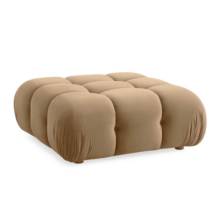 Casafoyer Calliope Cafe Au Lait Performance Velvet Modular Ottoman