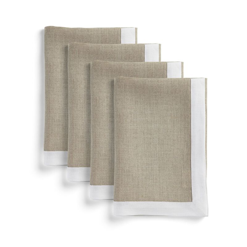 Solino Home Classic 100% Linen Dinner Napkins &ndash; Set of 4, 20 x 20 in, Machine Washable, Holiday and Everyday Dining